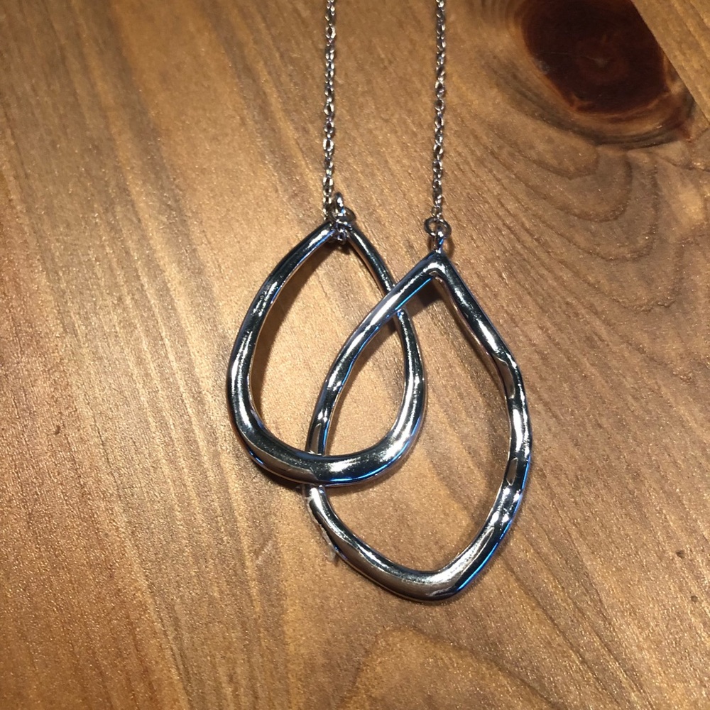 Silver long, simple necklace. Chloe + Isabel.